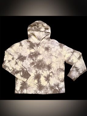 Blank NYC Neutral Taupe and Cream Tie-Dye Hoodie Size L